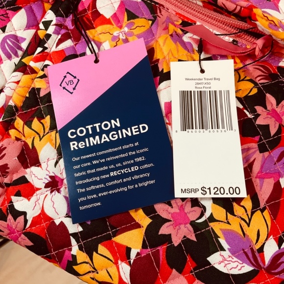 Vera Bradley Weekender Travel Bag Suitcase Spring Break Coral - Picture 8 of 8